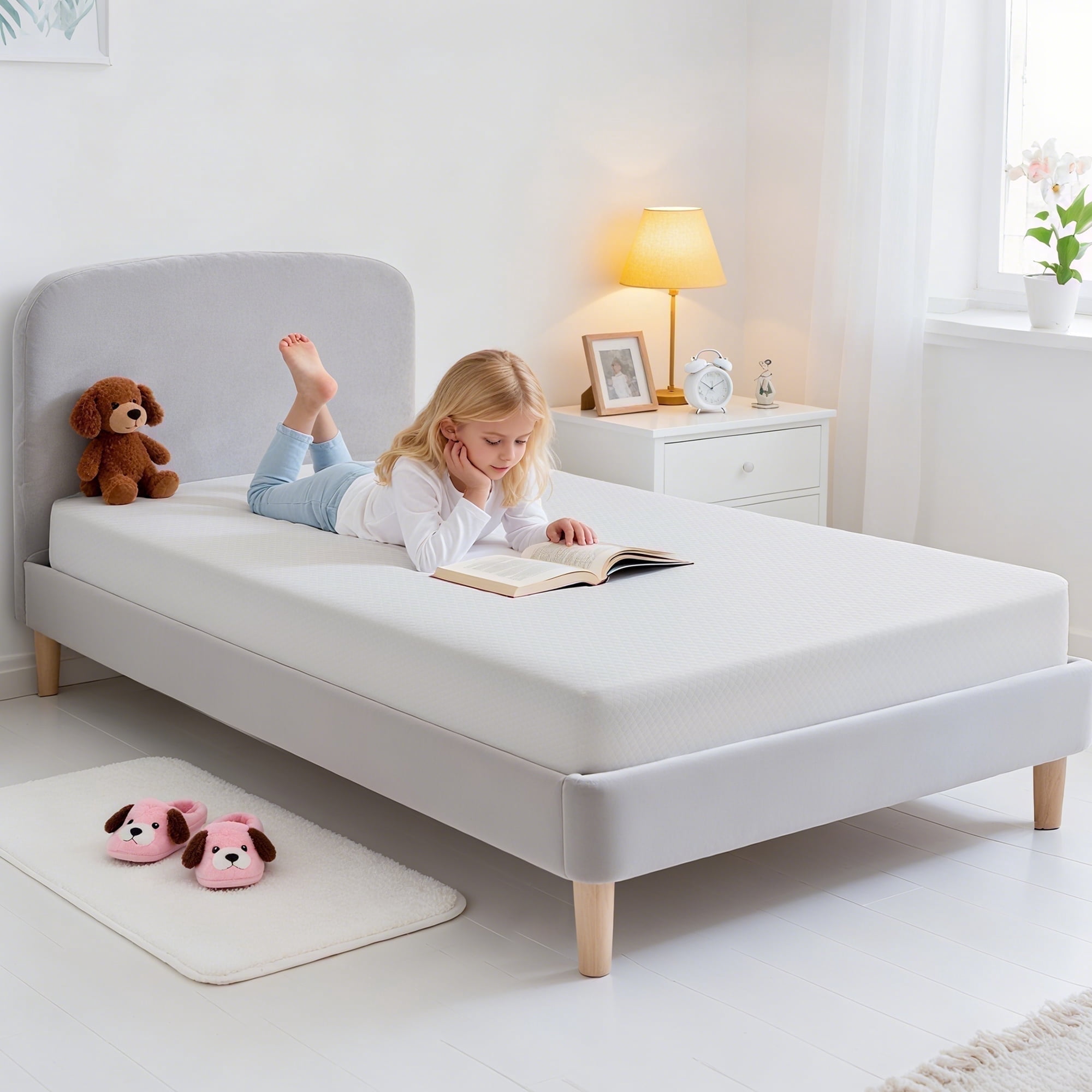 Leovanni 6" Gel Memory Foam Mattress, Twin - 2-Layer Design with Removable & Washable Cover, Medium Firm Support, CertiPUR-US Certified