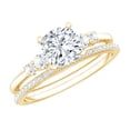 thumbnail image 1 of Rosec Jewels Lab Grown Diamond Engagement Ring Set with Wedding Band - 1.7 Carat - F-VS Quality, 14K Yellow Gold, US 8.50, 1 of 9