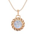 thumbnail image 1 of 6 MM Round Natural Rainbow 925 Silver Rose Vermeil Celtic Knot Women Valentines Day Gifts Necklace, 1 of 4