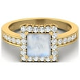 thumbnail image 1 of 6 MM Square Cut Moonstone Gemstone Solitaire Accent 925 Sterling Silver Gold Vemreil Valentines Day Gifts Ring, 1 of 3