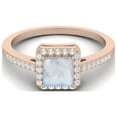 thumbnail image 1 of 6 MM Square Shape Moonstone Halo Accent 925 Sterling Silver Rose Vermeil Women Wedding Valentines Day Gifts Ring, 1 of 3