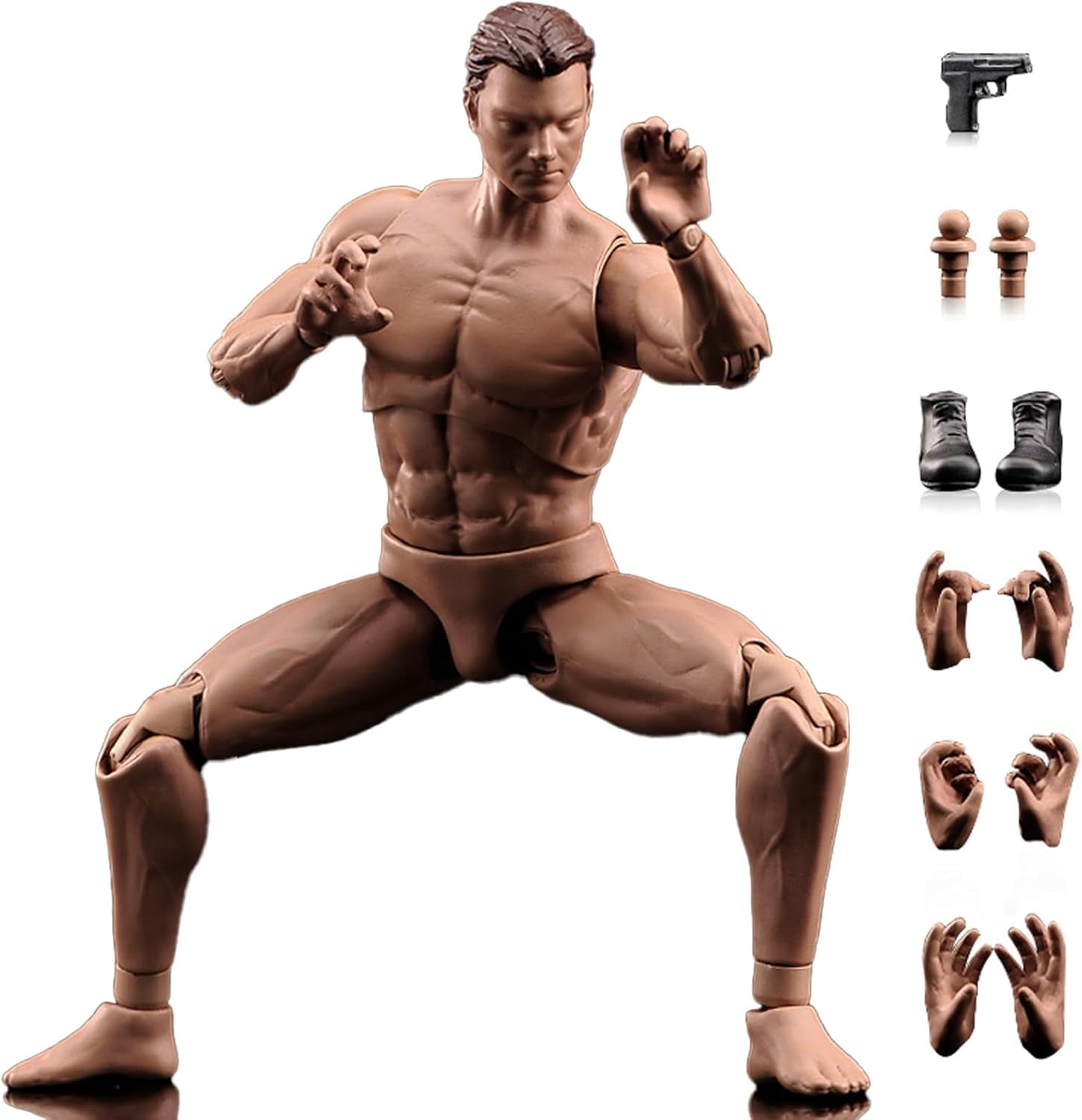 6 inch Male Action Figure Body - Complex Flexible PVC Material, 17 ...