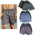 thumbnail image 1 of 6 Men Knocker Boxer Trunk Plaid Shorts Underwear Cotton Briefs Elastic 3XL 50-52, 1 of 6