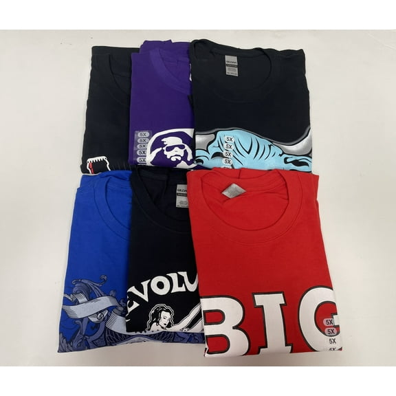 6 Men Size 5XL WWE T-shirts  Cena Orton Undertaker The Rock Lot 2