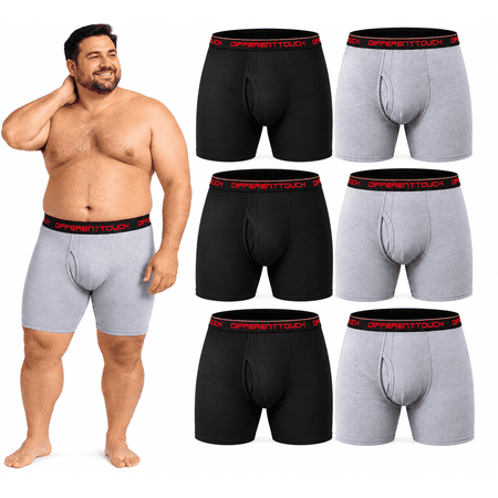6 Men's Big & Tall USA Classic Design Long Legs Boxer Briefs Underwear