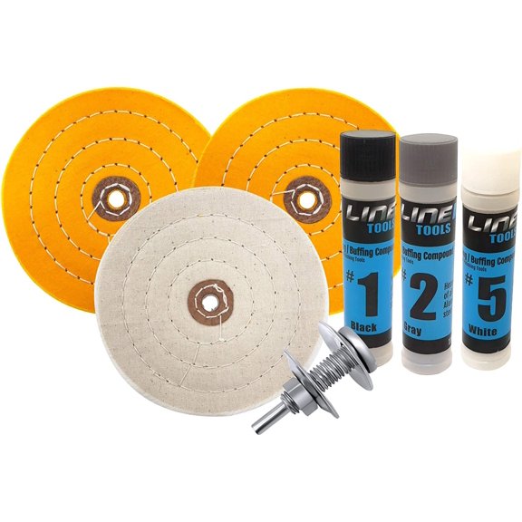 6" Metal Buffing Wheel Kit for Bench Grinder Stainless Steel, Aluminum and Iron