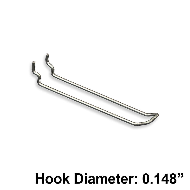 6" Metal Wire Loop Hook: 0.148" Diameter, 50-Pack