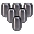 6" Metallic Grey Capsule Vase, Stainless Steel Vase, Modern Centerpiece