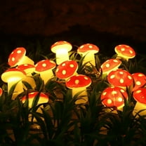 6 Meter 40 Led Mushroom String Lights, Battery Powered (No Battery Included) With Cute Adorned Cap Design, Two Lighting Modes Ip44 Waterproof For Indoor Outdoor Garden Yard Party