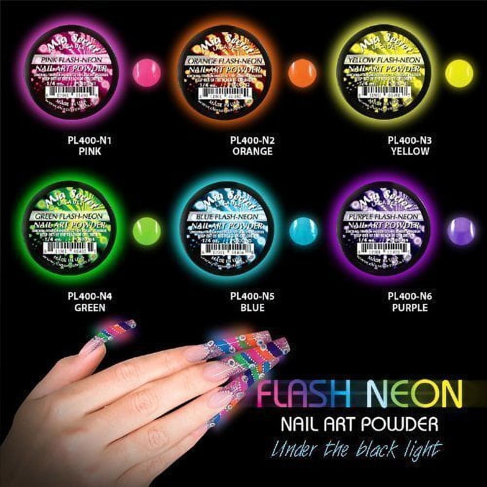 Morovan 12 Colored Acrylic Powder Set Glow in The Dark Nail Powders Luminous Florescent