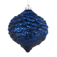 thumbnail image 1 of Vickerman 6" Midnight Blue Glitter Pinecone Christmas Ornament, 6 per Bag, 1 of 2
