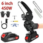 Tanbaby 6 inch Mini Chainsaw with 21V 1.5Ah Battery,Portable Electric Cordless Chainsaw Set,Battery Powered,Small Handheld Chain Saws Pruning for Gardening, Tree Trimming