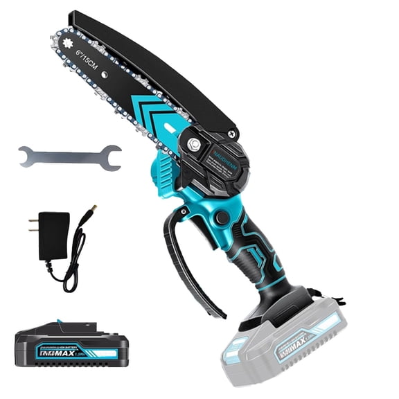 6" Mini Chainsaw with 1 Batteries 1 Chains, 6-Inch Cordless Handheld Chain Saw for Wood Cutting Tree Trimming