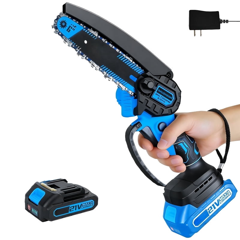 6" Mini Chainsaw with 1 Batteries 1 Chains, 6-Inch Cordless Handheld Chain Saw for Wood Cutting Tree Trimming