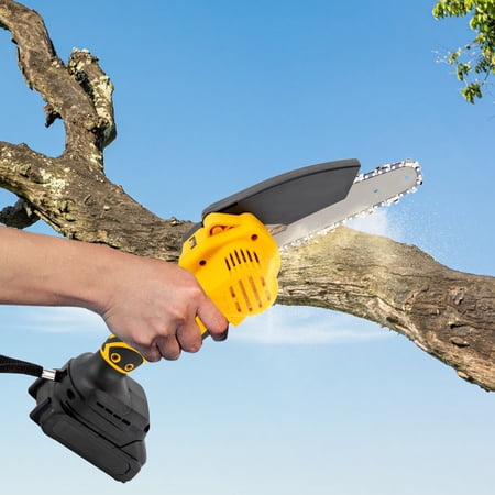 6" Mini Handheld Electric Chainsaw Cordless Chain Saw 20V with 2 Battery 2 Chain