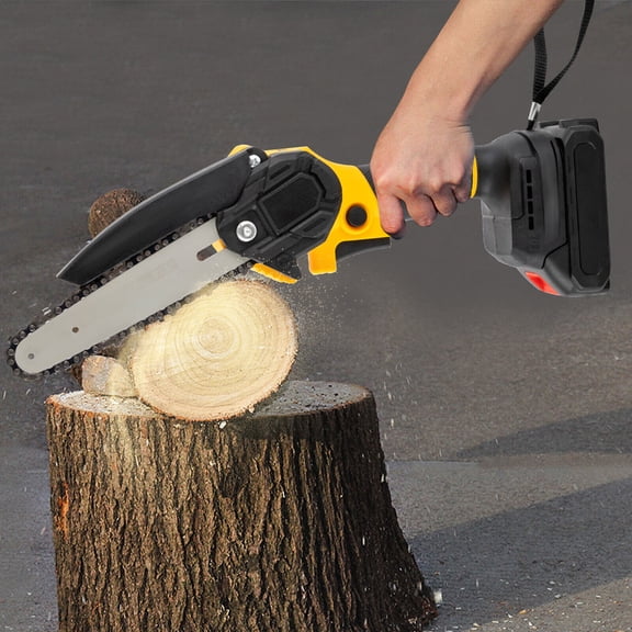6" Mini Handheld Electric Chainsaw Cordless Chain Saw 20V with 2 Battery 2 Chain