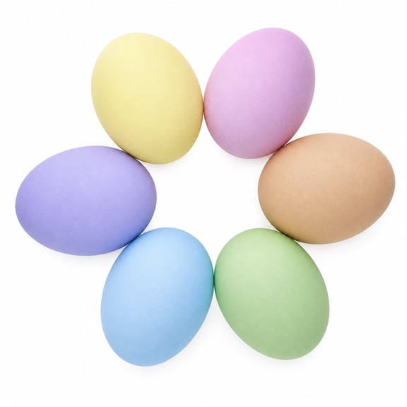 6 Miniature Pastel Ceramic Eggs 1.27 Inches