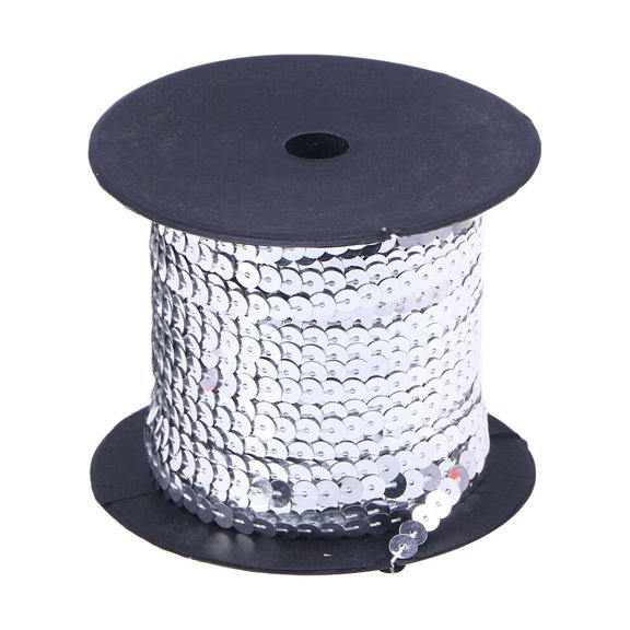 6 Mm Sequin Ribbon Flat Sequins Decorative Material Soveriegn Silver Bunjee Cords
