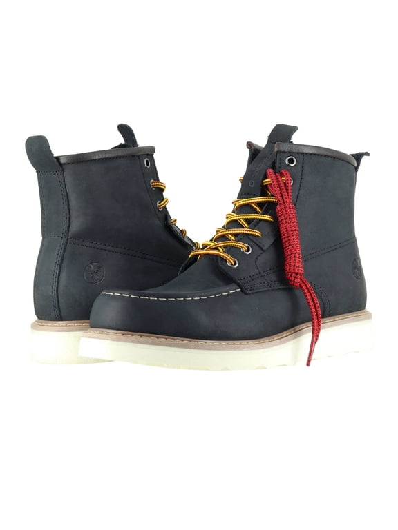 6” Moc Toe Work Boots for Men – Wedge Steel Toe Boots – Vibram EVA Outsole – EH Rated 200-1