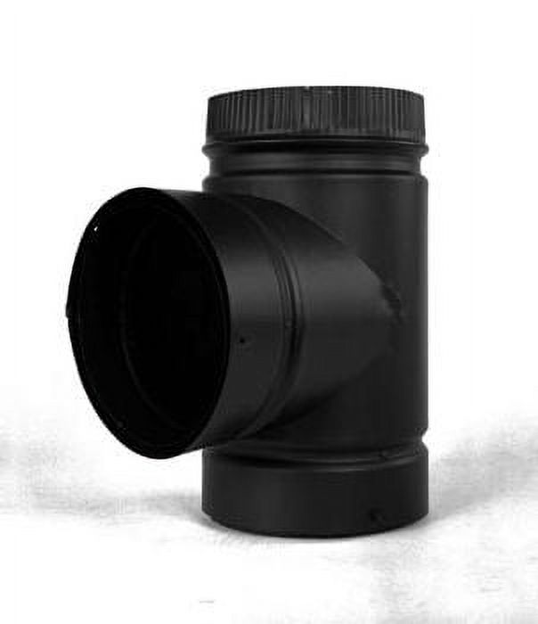 6'' Model DSP Double-Wall Black Stove Pipe Tee with Cap - image 1 of 1