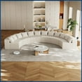 thumbnail image 1 of 6-Module Curved Modular Corduroy Sofa with 4 Pillows – Cozy Sectional for Living Room, Bedroom & Office, 1 of 7