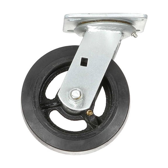 Global Industrial Heavy Duty Swivel Plate Caster 6"" Mold-on Rubber Wheel 500 lb