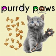 6 Month Supply - Purrdy Paws Gold Holo Glitter Soft Nail Caps for Kittens Claws - Extra Adhesives