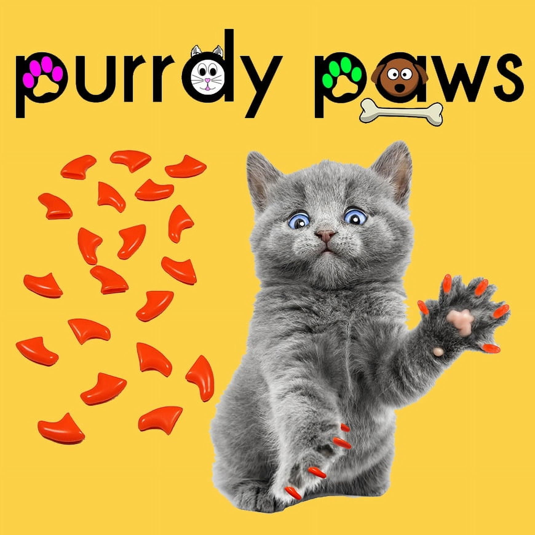 Purrdy Paws Soft Nail Caps for Cat Claws Green Glitter Kitten　並行輸入品 : Purrdy Paws Soft Nail Caps for Cat Claws Rainbow