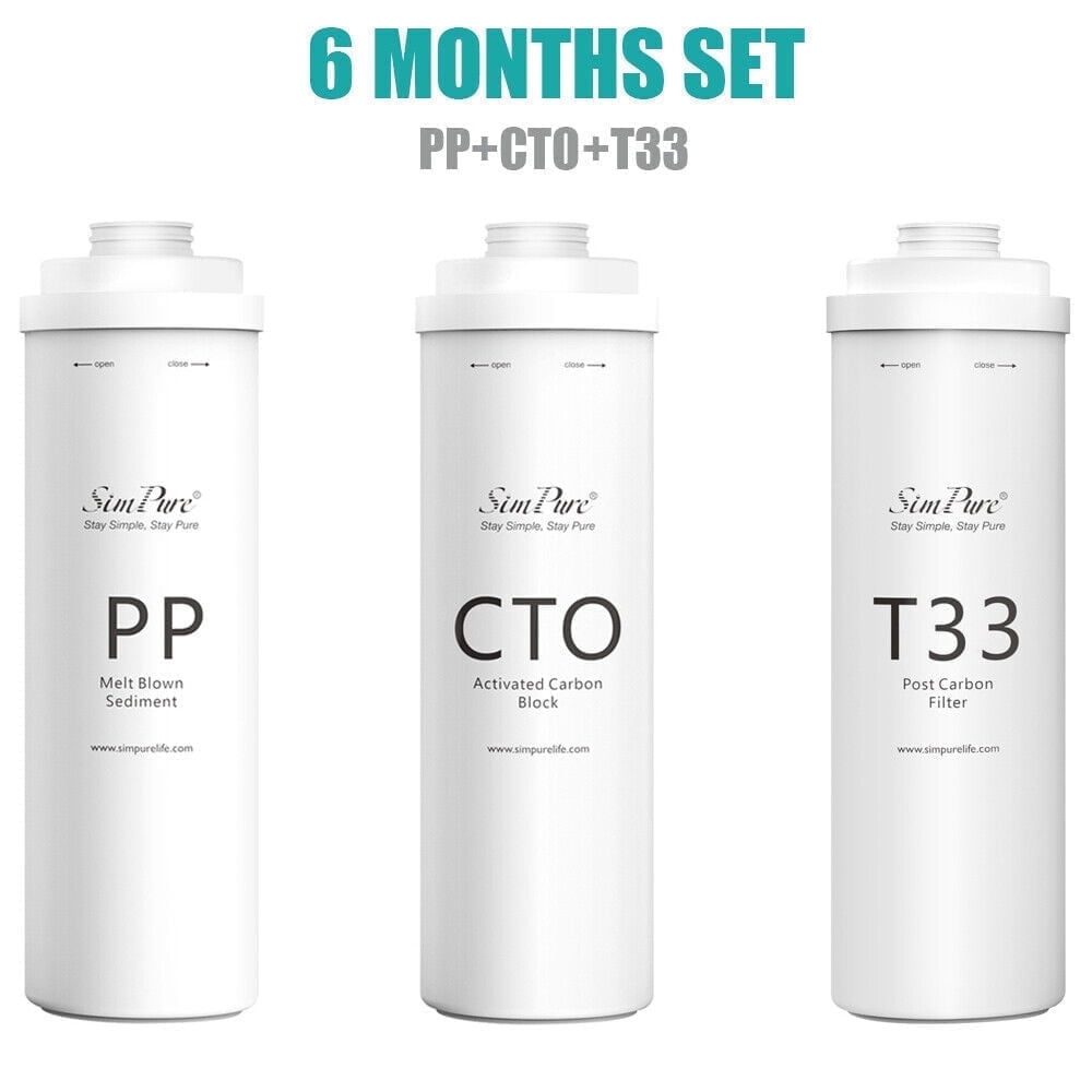 6 Month Water Filter Set for SimPure T1-400/WP2 UV Reverse Osmosis System