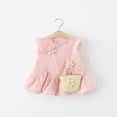 thumbnail image 1 of 6 Months-3 Years Toddler Girls Tulle Dresses with Bag Baby Girl Casual Dress Summer Sleeveless Ruffle Outfits Pink 3-4 Years, 1 of 7
