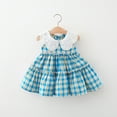 thumbnail image 1 of 6 Months-4 Years Girls Princess Dress Rose Flower Bow Tie Party Dresses Tulle Wedding Dresses Bridesmaid Christening Elegant Formal Dress for Girls Blue 12-18 Months, 1 of 7