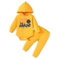thumbnail image 1 of 6 Months Baby Boys Clothes 9 Months Boys 2PCS Hoodie Outfits Set Letter Print Infant Boys Long SleeveTop Pants Set Yellow, 1 of 1
