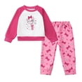 thumbnail image 1 of 6 Months Baby Girls Clothes 12 Months Girls Fall Winter Pant Set Infant Girls Long Sleeve Round Neckline Top Pants 2PCS Outfits Set Pink, 1 of 7