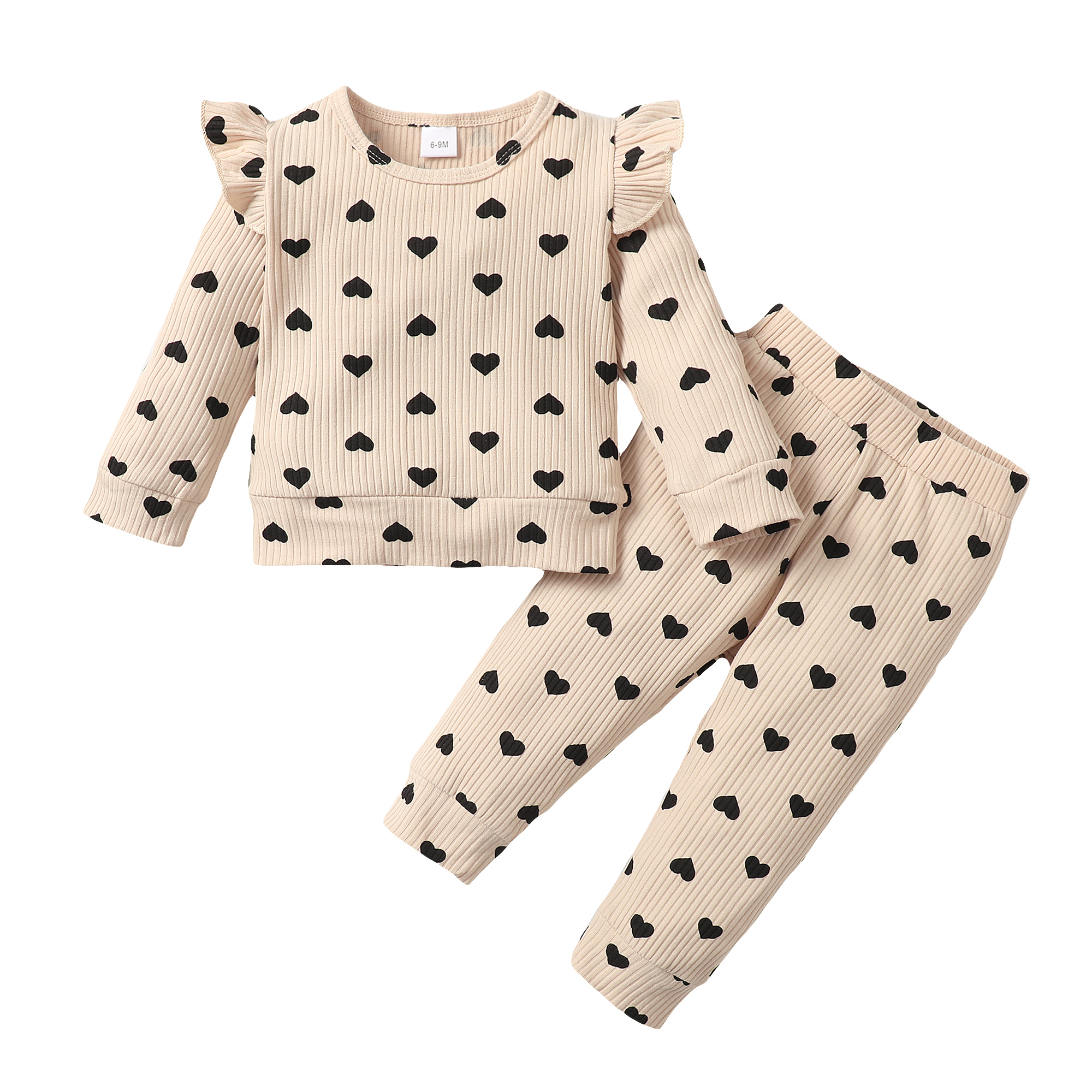 6 Months Baby Girls Clothes 9 Months Girls 2PCS Outfits Set Heart Print