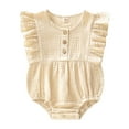thumbnail image 1 of 6 Months Baby Girls Clothes 9 Months Girls Romper Solid Color Infant Girls Sleeveless Bodysuit Onesies Apricot, 1 of 7