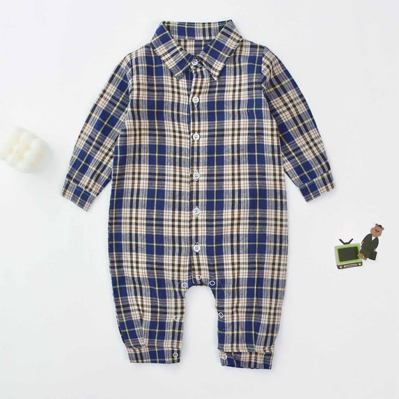 6 Months Newborn Fall Baby Boy Girl Rompers Bodysuit Jumpsuit Playsuit One Piece Outfit Clothes Blue