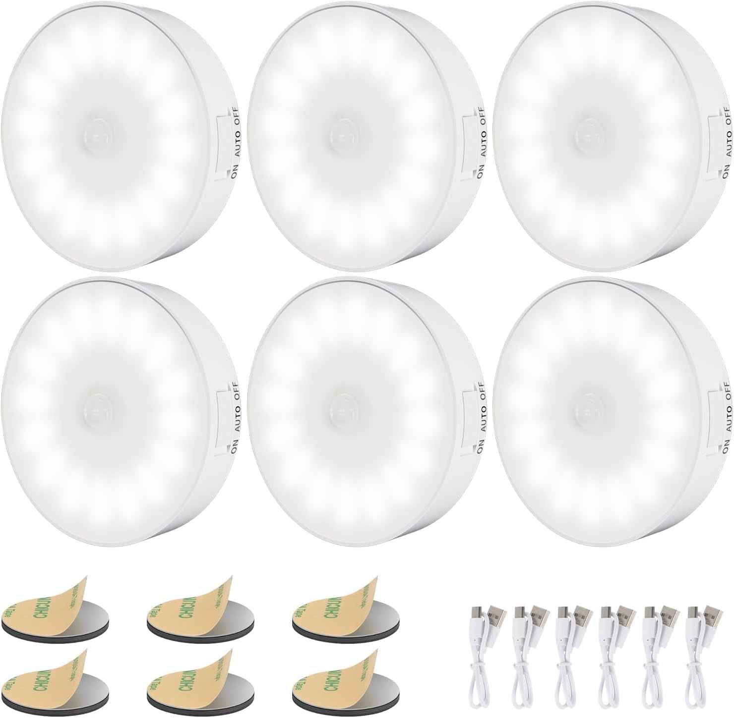 6 Motion Sensor Light Indoor [Upgraded 14 LEDs], Night Light, Long Last ...