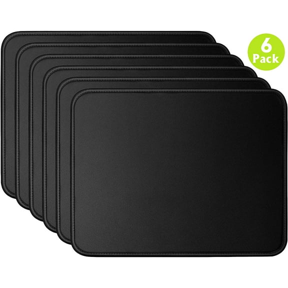 6 Mouse Pad Stitched Edges Premium-Textured Large Mouse Pads Mat Natural Non-Slip Rubber Base Mousepad for Laptop, Computer & PC, 11 x 8.7 inches, Black