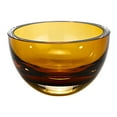 thumbnail image 1 of 6" Mouth Blown European Made Lead Free Amber Crystal Bowl, 1 of 4