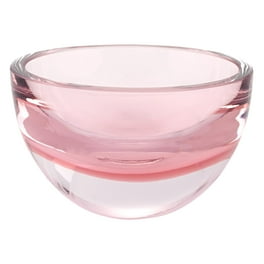 6 Mouth Blown European Made Lead Free Pink Crystal Bowl 6 Mouth Blown European Made Lead Free Pink Crystal Bowl