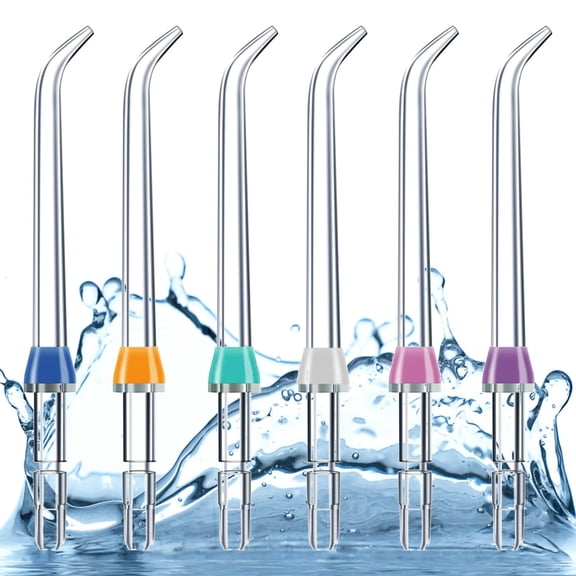 6 Multicolour Water Flosser Jet Tips Compatible with Waterpik Oral Irrigators, Replacement Heads for Deep Cleaning, Family Pack Oral Hygiene Refills