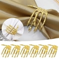 thumbnail image 1 of 6*Napkin Buckle Clearance! 6Pcs/Set Creative Skeleton Hand Napkin Ring Exquisite Alloy Napkin Holder for Halloween Imitation Gold, 1 of 7