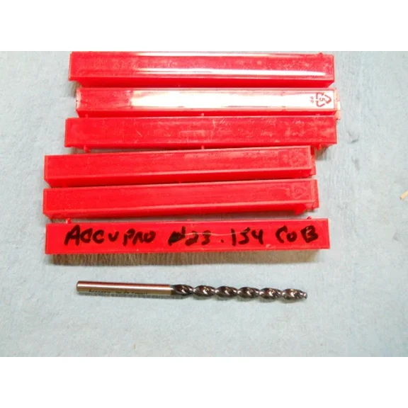 6 New Accupro Jobber Drills #23 .154 Cobalt 135 Sp Point Tiain *449