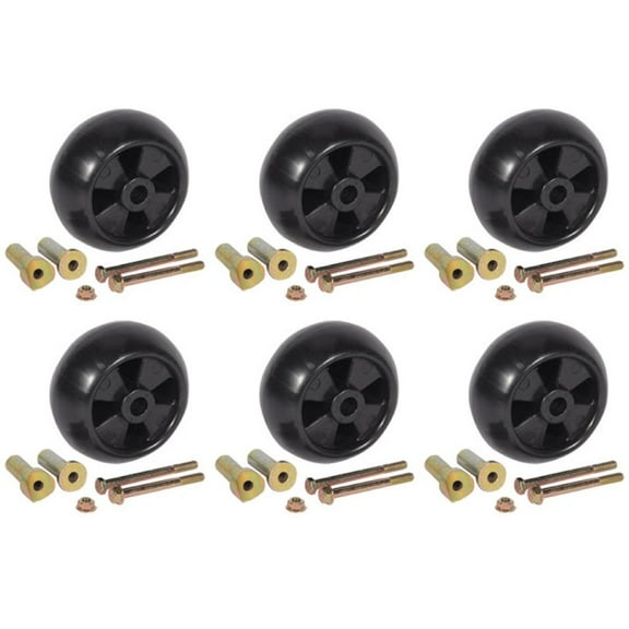 (6) New Deck Wheel / Roller Kits Fits John Deere AM116299 AM133602 Anti Scalp Mower