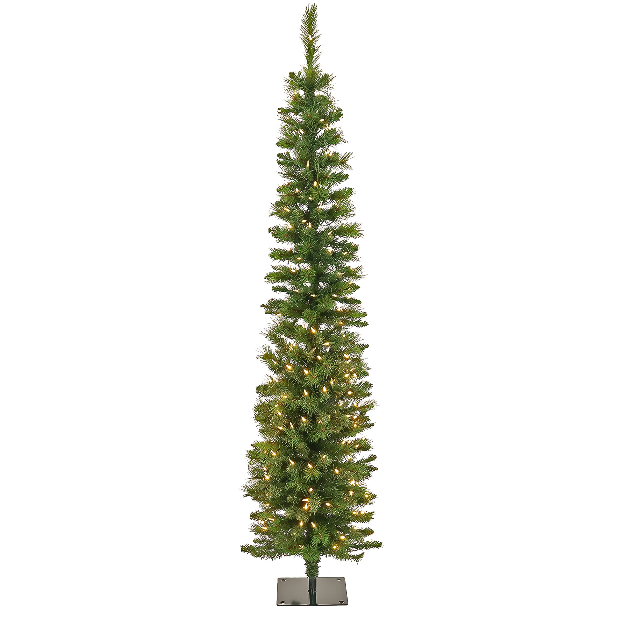 6' Slim Nooksack Fir Artificial Christmas Tree with Warm White LED Lights