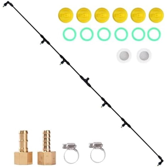 6-Nozzle Polyethylene Boom Wand, 7.5 Ft ATV Sprayer Boom with 2 Types of Nozzles & 2 Brass Fittings, Detachable Wide-Coverage Spray Attachment for Gardens, Farms, Tractors/UTVs$$Garden & Patio