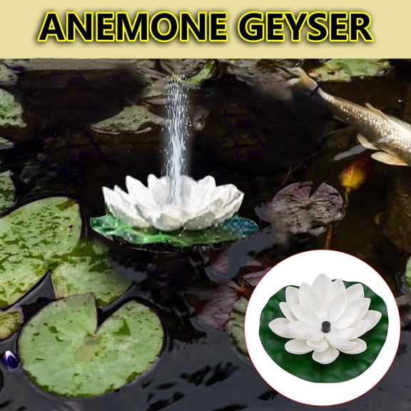 6-Nozzle Solar-Powered Floating Lotus Fountain, Water Lily Bird Bath Sprayer, Garden Water Feature for Outdoor Ponds, Pools & Birdbaths()