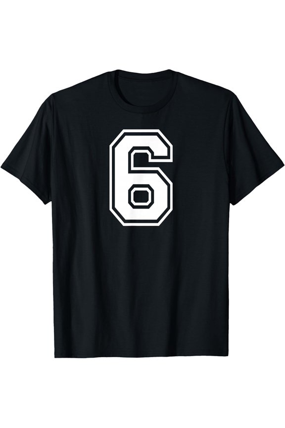 6 Number Six Team Sports Graphic Design Matching Varsity T-Shirt, Unisex T-Shirt