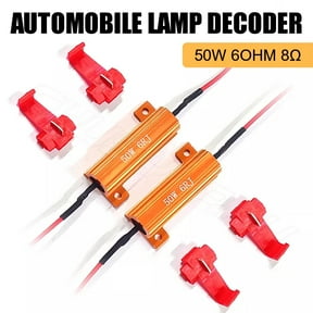 6 Ohm 50W Load Resistors 2 Pack with T-Taps for 12V LED Turn Signal Lights to Prevent Hyper Flash
