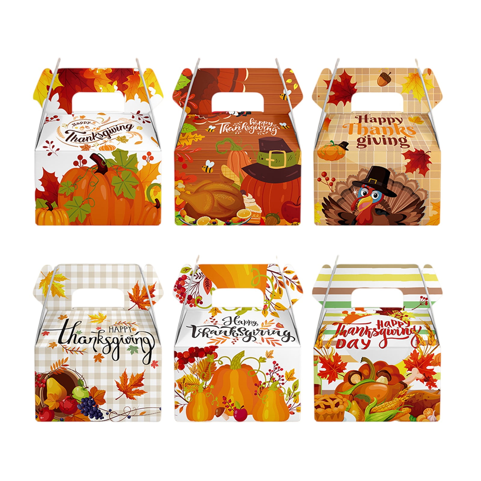 6 Or12,18 Pack Thanksgiving Treating Boxes,Orange Pumpkin Fall Gift ...
